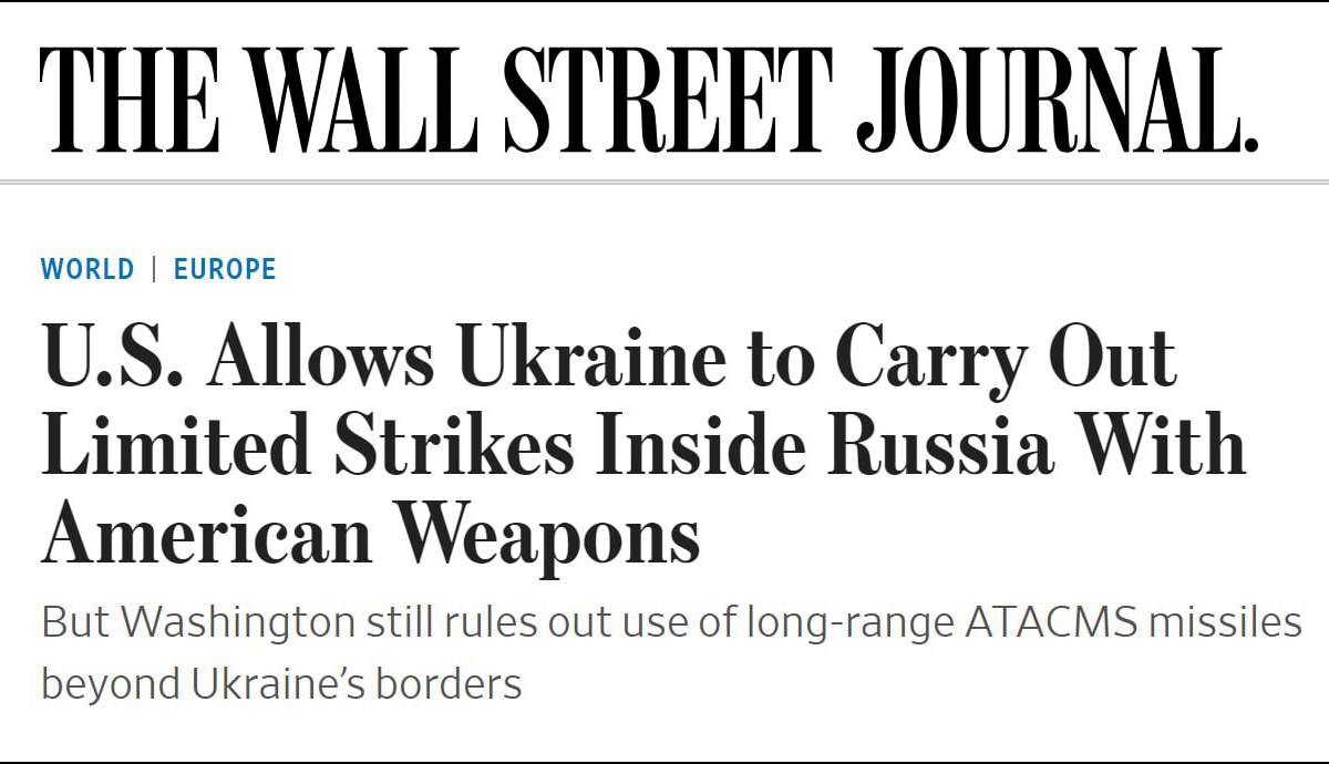 Read more about the article Washington has approved strikes on Russian territory