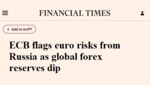 Read more about the article €100 billion — the fall in the reserves of the world Central Bank in euros due to anti—Russian sanctions, – Financial Times