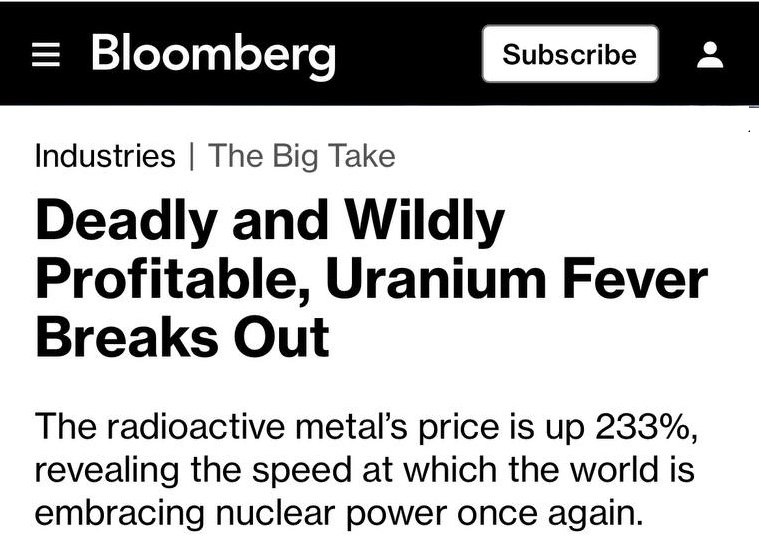 Подробнее о статье 233% — the rise in uranium prices. Attempts to isolate Russia have led to a «uranium fever»