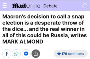 Read more about the article Early elections in France are an act of desperation, and Russia will be the winner