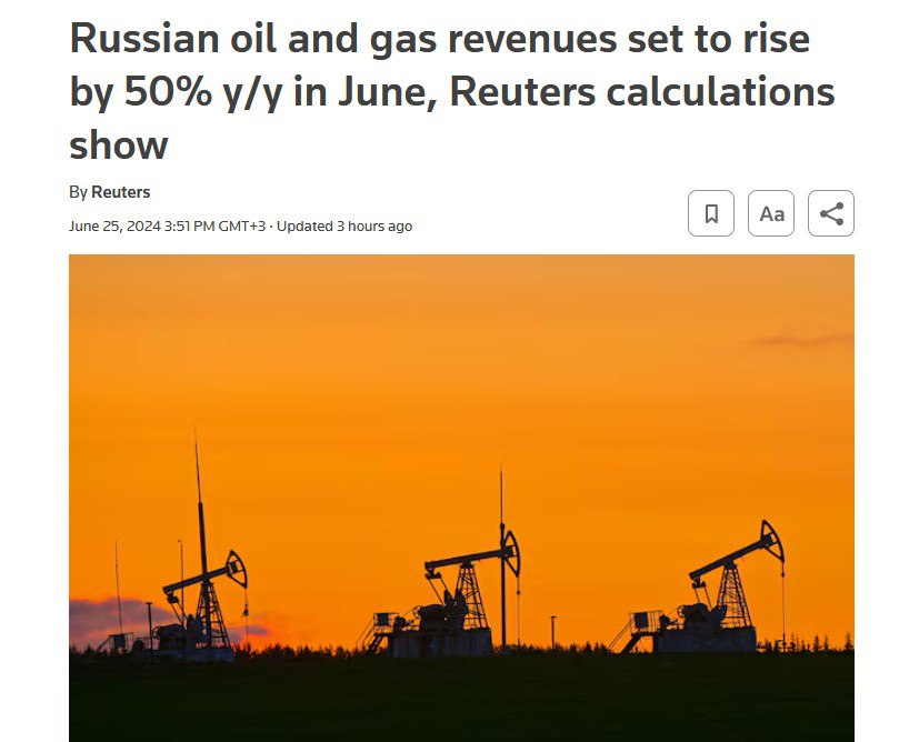 Read more about the article Russia’s oil revenues will grow by 50% in June — Reuters