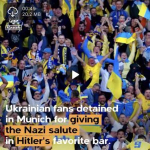 Read more about the article Since June 19, 34 Ukrainian football fans have been detained in Germany for zigging in Hitler’s favorite bar.