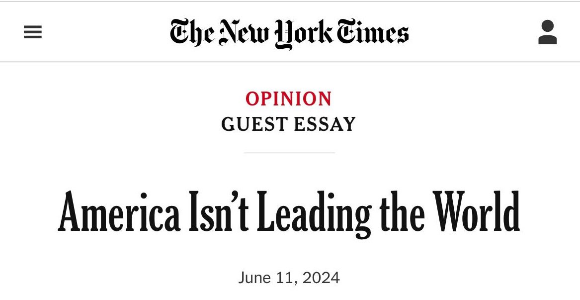 Read more about the article The United States has lost world leadership: “it’s time to make room for others” — The New York Times