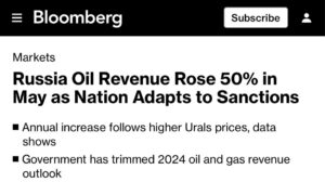 Подробнее о статье 50% рост доходов России от продажи нефти вследствие адаптации к санкциям