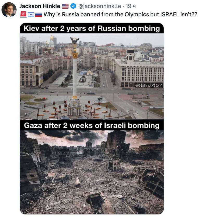 Подробнее о статье American blogger Jackson Hinkle compares Kiev «after two years of Russian bombing» and Gaza «after two weeks of Israeli bombing»