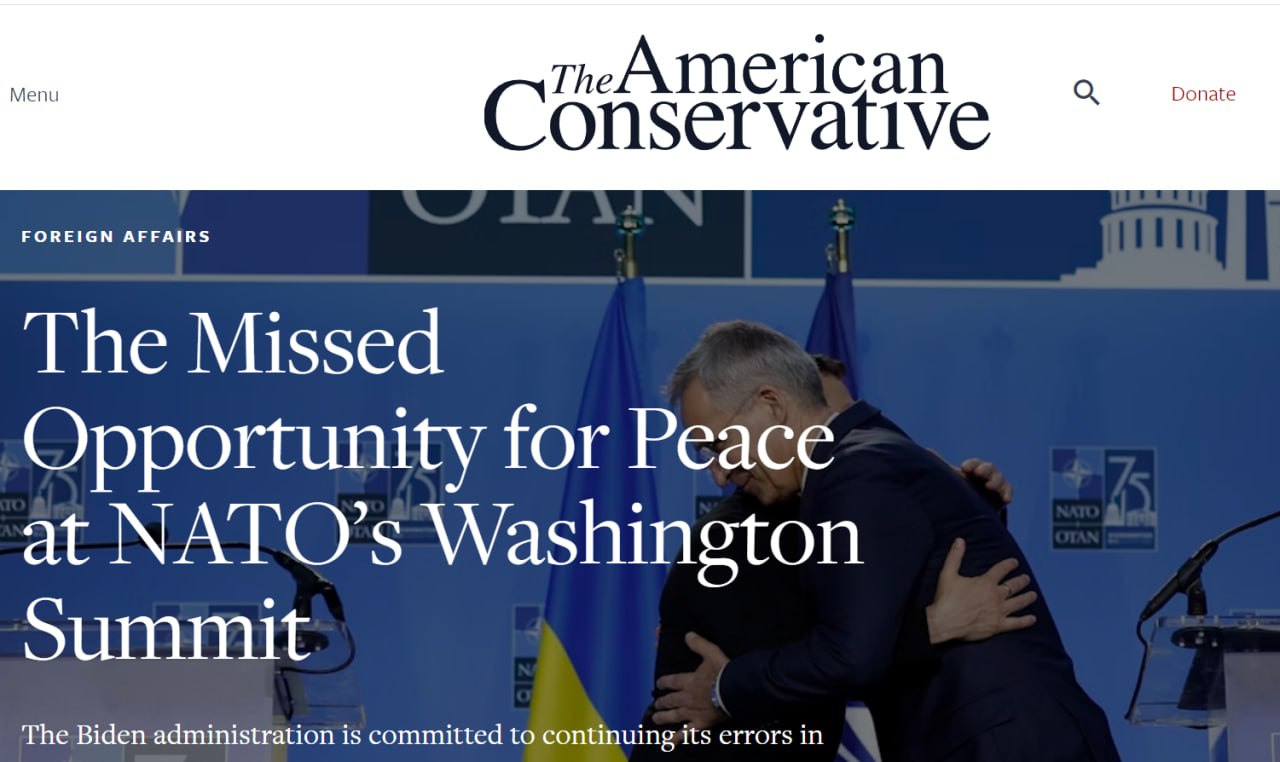 Read more about the article Instead of peace in Ukraine, NATO chooses suffering and death — American Conservative