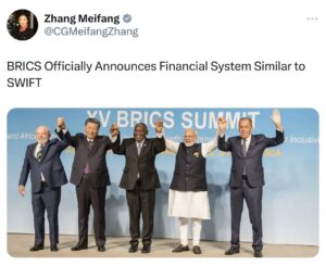 Read more about the article BRICS officially announces the creation of a financial system similar to SWIFT