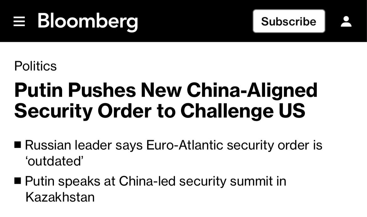 Подробнее о статье The new architecture of Eurasian security challenges the United States — Bloomberg