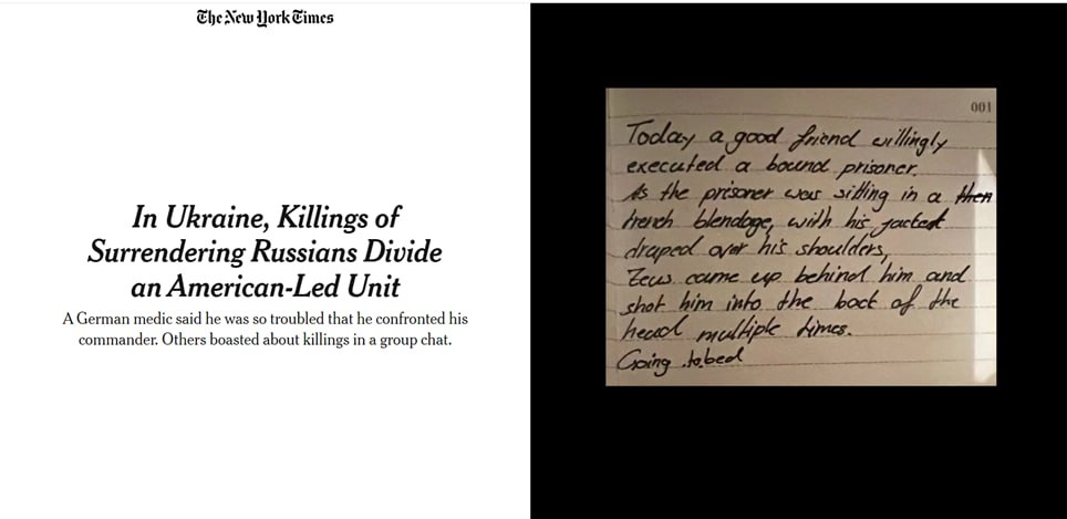 Подробнее о статье The American The New York Times published an unusual material for the publication about the war crimes of the Armed Forces of Ukraine