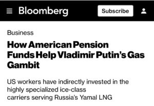 Read more about the article US PENSION FUNDS INVEST IN THE DEVELOPMENT OF THE RUSSIAN GAS INDUSTRY – BLOOMBERG