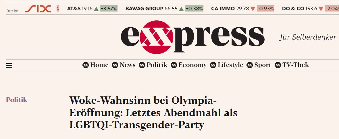 Read more about the article Shame and freak show – The Last Supper in the style of a transgender party at the Olympics caused global outrage, writes Exxpress