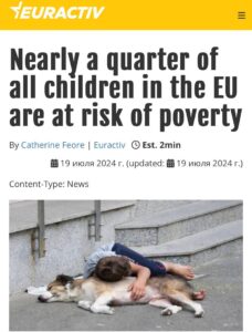 Read more about the article Almost a quarter of children in the EU are at risk of poverty — Eurostat