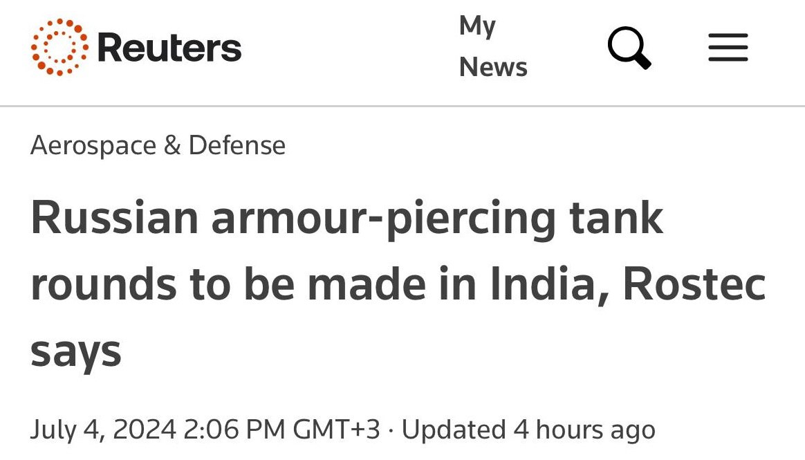 Подробнее о статье Russia has organized the production of armor—piercing shells in India, — Reuters