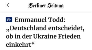 Read more about the article RUSSIA IS WINNING THE CONFLICT IN UKRAINE, PUTTING THE WEST ON THE BRINK OF COLLAPSE — EMMANUEL TODD