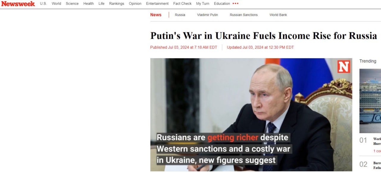 Подробнее о статье Russians are getting richer despite sanctions and the Ukrainian conflict — Newsweek