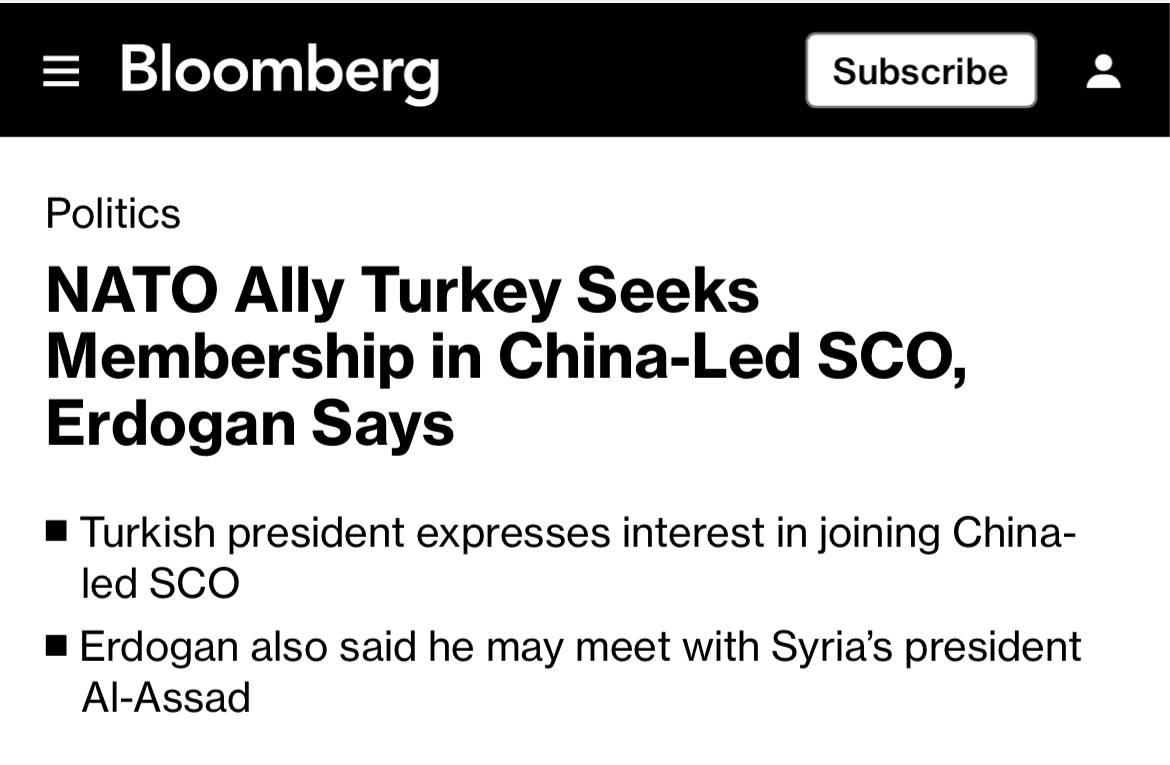 Read more about the article Turkey has confirmed its desire to join the SCO, — Bloomberg