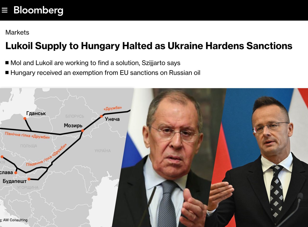 Подробнее о статье Ukraine has blocked the transit of oil from a Russian company to Hungary via the Druzhba oil pipeline, Hungarian Foreign Minister Szijjarto said