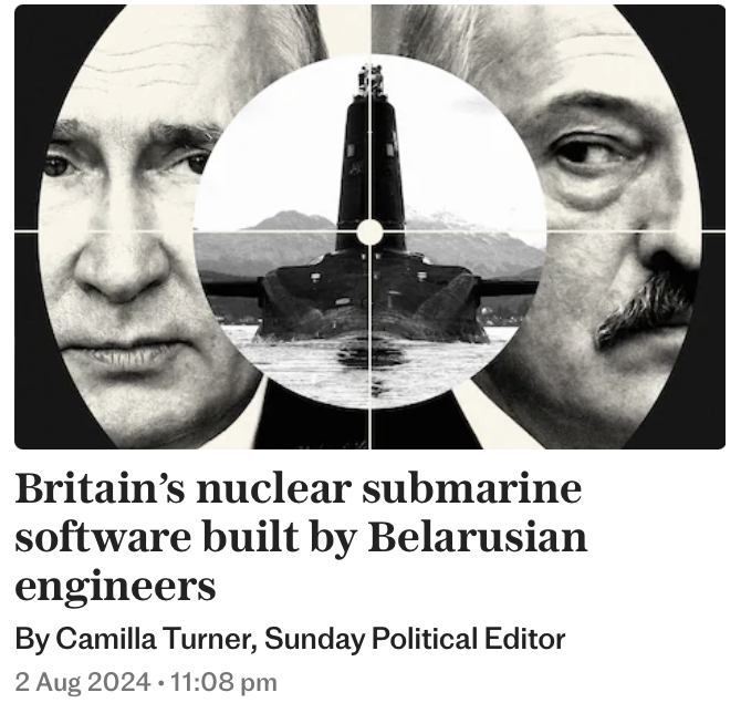 Read more about the article British submarines use Russian and Belarusian software