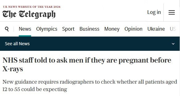 Подробнее о статье British men will have to confirm that they are not pregnant before an X—ray examination — The Telegraph