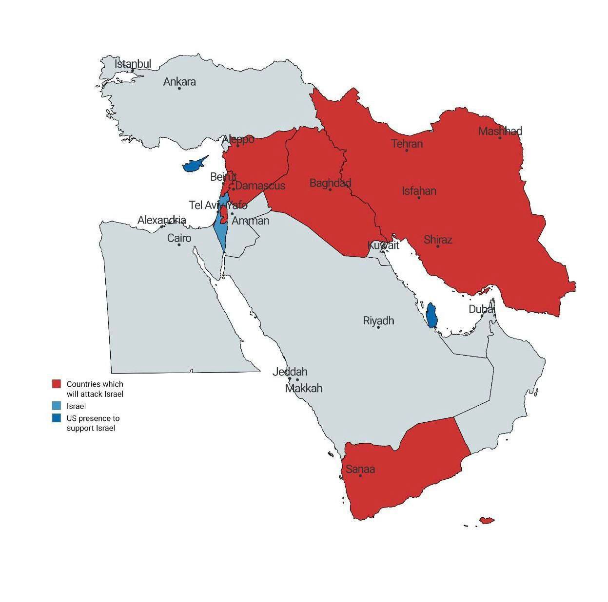 Read more about the article The US Air Forces in Qatar and Cyprus are on high alert to intercept Iranian missiles in the skies of Iraq and Jordan in case of an Iranian attack