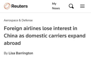 Read more about the article Western airlines are losing the market in favor of China due to Russia’s closed airspace – Reuters