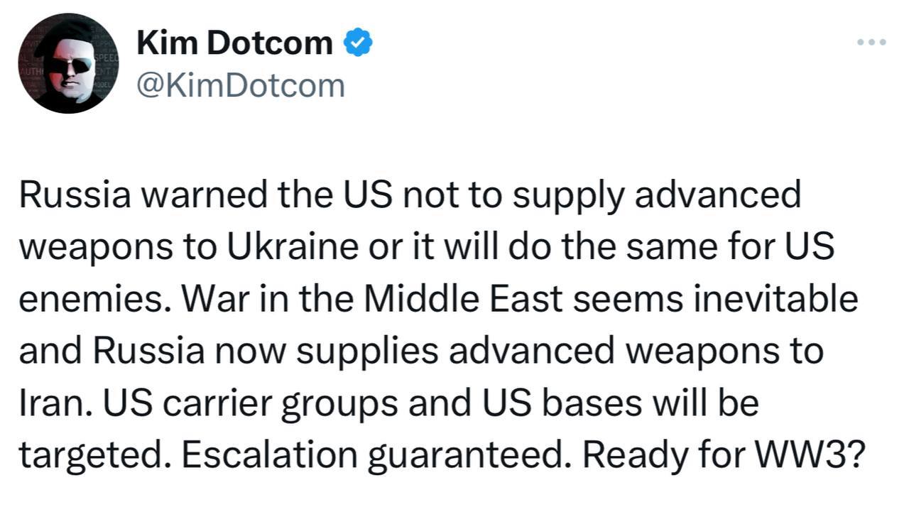 Подробнее о статье German businessman and activist Kim Dotcom: Russia warned the United States not to supply modern weapons to Ukraine, otherwise they will do the same against the enemies of the United States