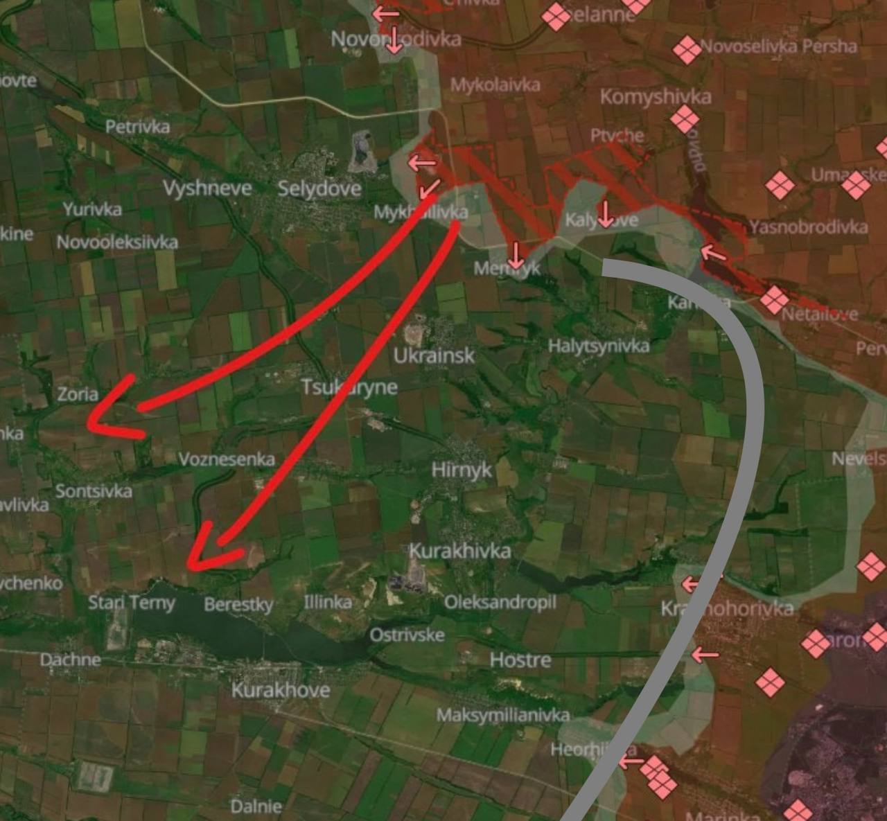 Подробнее о статье It is reported that the Armed Forces of Ukraine in the Kurakhovsky direction will have to leave dozens of settlements, as Russian units have entered the rear and can take a group of 3 thousand people into an operational environment