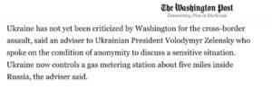 Read more about the article Kiev’s goal in the Kursk region may be to disrupt all Russian gas supplies to Europe — The Washington Post