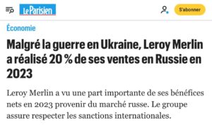 Подробнее о статье 25% — доля прибыли Leroy Merlin, полученная в России, несмотря на санкции, — Le Parisien