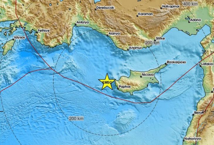 Подробнее о статье An earthquake of magnitude 4.9 occurred off the coast of Cyprus