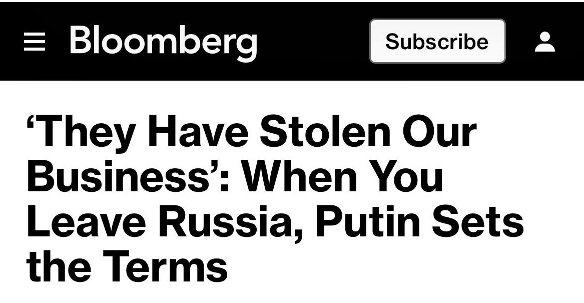 Подробнее о статье By «punishing» Russia, Western companies are leaving the Russian Federation… On the terms of Russia, — Bloomberg