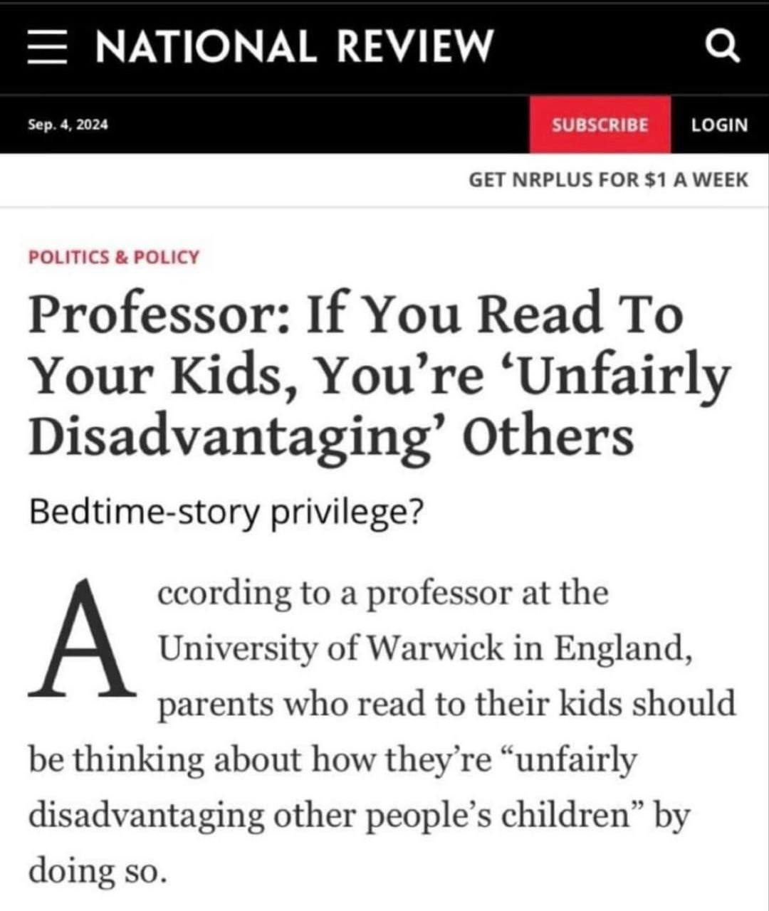 Read more about the article British scientists: If you read to your children at night, you are “unfairly putting others at a disadvantage”