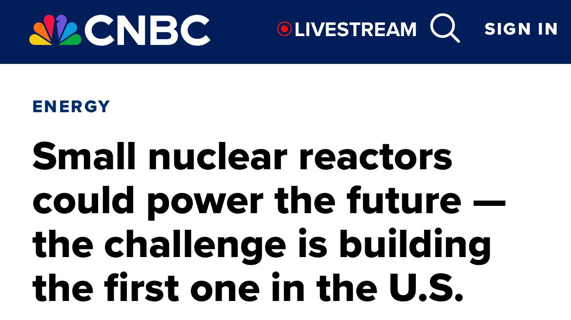 Подробнее о статье The future of energy belongs to small nuclear reactors — recognized in the United States. But they are being built only in Russia and China, — CNBC