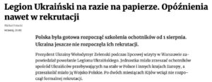 Read more about the article Nobody wanted to die for Zelensky? They could not recruit volunteers to the Ukrainian Legion, Dzienik Gazeta Prawna writes