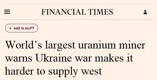 Read more about the article The West will remain without uranium from Kazakhstan. Because of the sanctions, — Financial Times