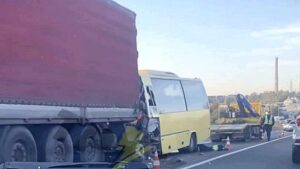 Read more about the article In Lviv, on the morning of 09.09.2024, a school bus flew into a truck…