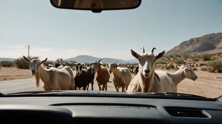 Read more about the article The driver rammed a herd of goats in Paphos