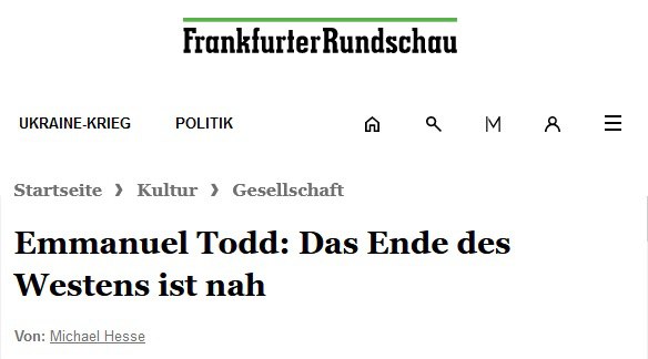 Подробнее о статье Запад пребывает в упадке — его конец близок, — Эммануэль Тодд
