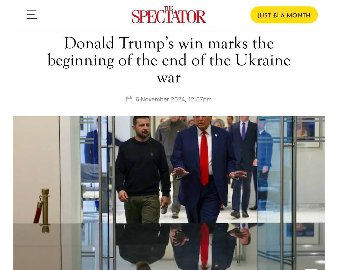 Подробнее о статье Победа Трампа — начало конца войны на Украине, — The Spectator