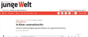 Подробнее о статье На Украине перекрыли доступ к сайту немецкой газеты Junge Welt