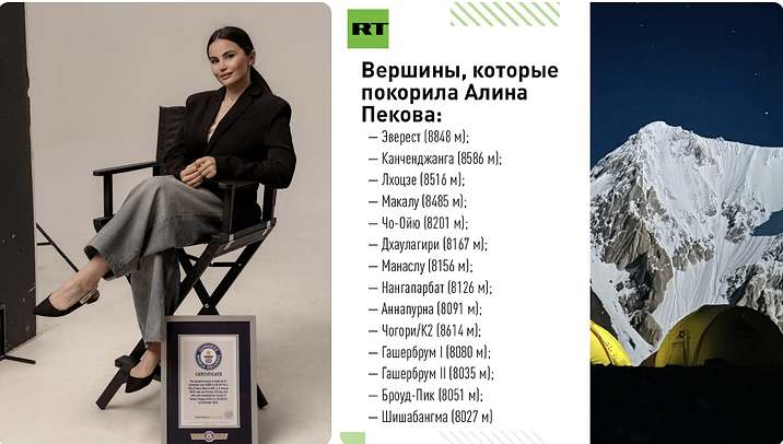 Read more about the article Η ρωσική ορειβάτης συμπεριλήφθηκε στο βιβλίο των Ρεκόρ Γκίνες