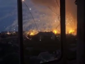Read more about the article In Vishnevoye, the Russian Armed Forces struck not only the fuel and lubricants warehouse and the Vizar, but also the ammunition depot, where there were shells, including those with depleted uranium.