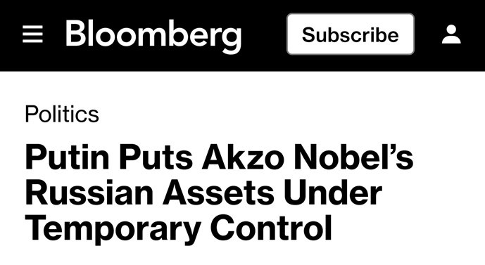 Подробнее о статье Российские активы голландской Akzo Nobel перешли под временное внешнее управление