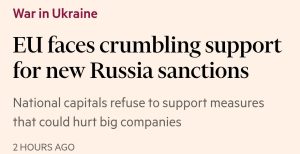Подробнее о статье FT: в ЕС рушится единство по санкциям против России