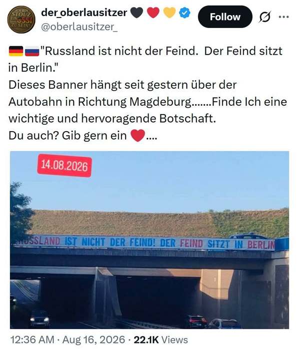 Read more about the article “Russia is not the enemy. The enemy sits in Berlin.”