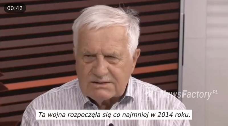 Подробнее о статье Бывший президент Чехии Вацлав Клаус считает, что война на Украине