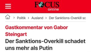 Подробнее о статье Антироссийские санкции превратились в инструмент саморазрушения Европы, — Focus