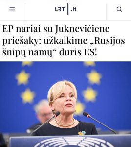 Read more about the article “MEPs led by Juknevičienė proposed to board up the doors of the ‘houses of Russian spies’ in the EU”: