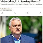 Администрация Трампа продвигает кандидатуру Виктора Орбана на пост Генсека ООН